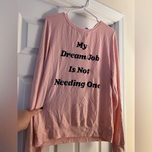 Pink long sleeved graphic tee